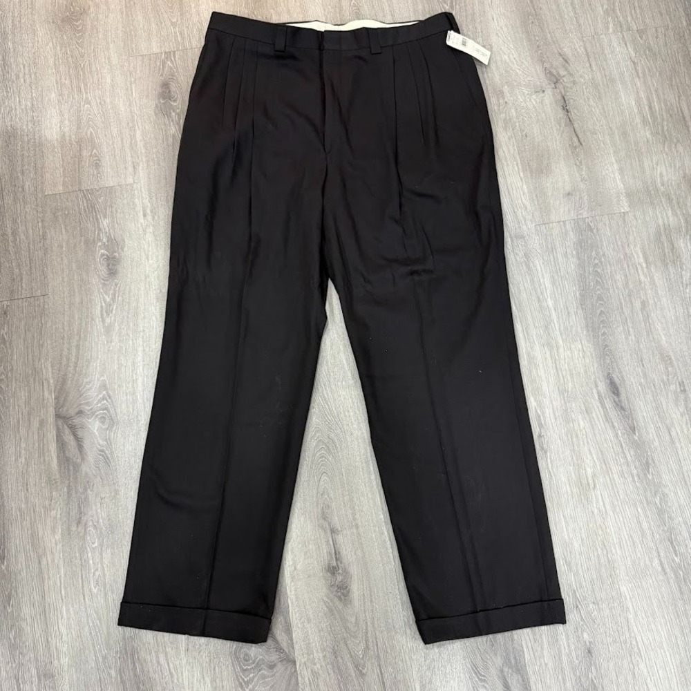 Vintage Allyn Saint George Dress Pants‎ Mens 40x32 Black American Classic NWT